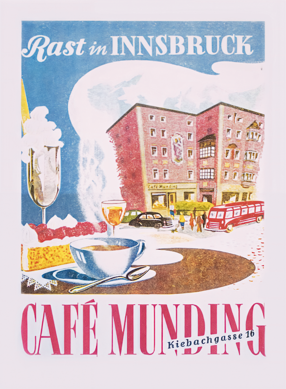 Retro-Werbeplakat des Café Munding